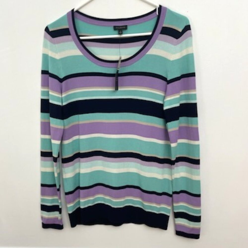 Talbots Sweater Striped Women’s Sz S L/S Scoop Neck Lightweight
